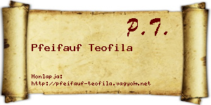 Pfeifauf Teofila névjegykártya